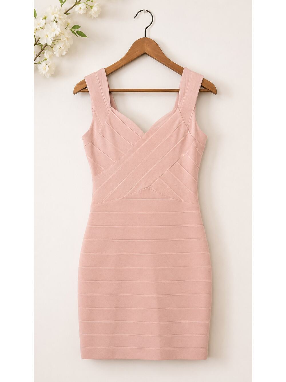 Guess Pink Bandage Bodycon Dress Size 2 Mini Clubwear Glam Event Showgirl